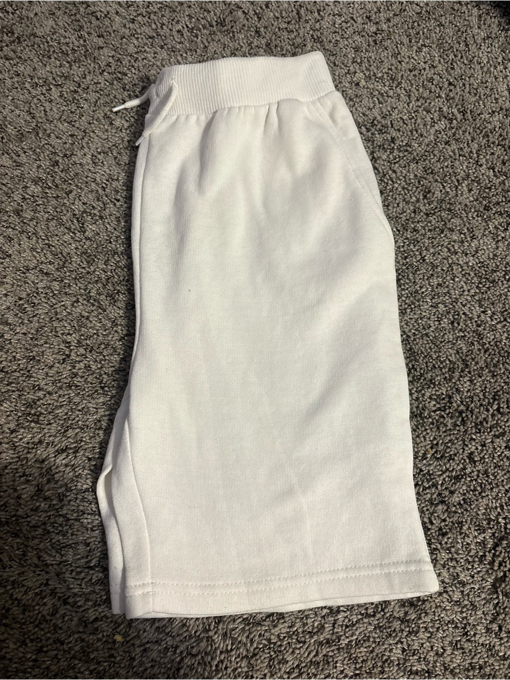 White Women's Ribbed Waist Knit Shorts